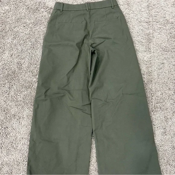 Green Wide-Leg Pants Uniqlo Womens Size 6 Medium - Picture 2 of 8